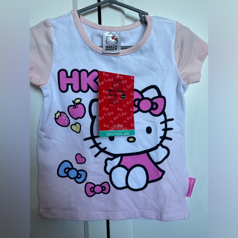 Hello Kitty White & Pink Short Sleeve Kids Tee Brand new